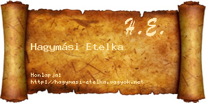 Hagymási Etelka névjegykártya